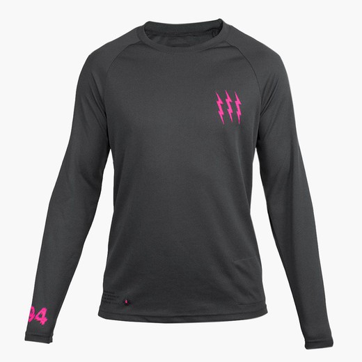 Camiseta Manga Larga Muc-Off Riders Gris Oscuro/Rosa