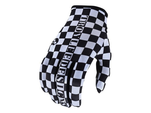 Guantes Troy Lee Flowline Glove Checkers Blanco / Negro