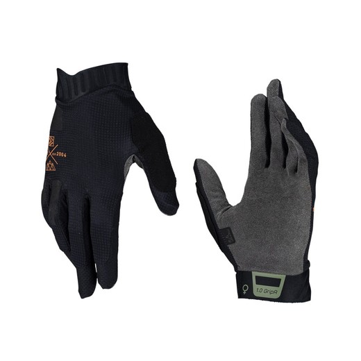 Guantes Leatt MTB 1.0 GripR Mujer Stealth – Estilo, Comodidad y Rendimiento para Ciclistas de Montaña