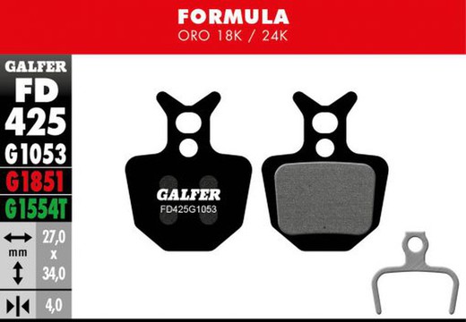 Pastillas De Freno Galfer Standard Formula Oro