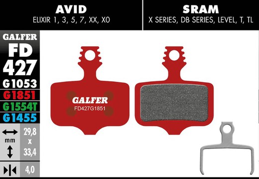 Pastillas De Freno Galfer Advance Avid/Sram/Elixir/ Level. T. TL