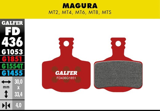 Pastillas De Freno Galfer Advance Magura MTS.MT2.4.6.8