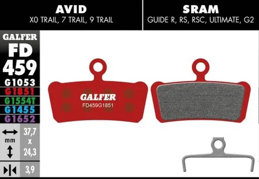 Pastillas De Freno Galfer Advance Sram Guide/Avid X0 Trail