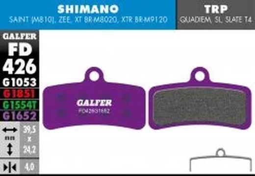 Pastillas De Freno Galfer E-Bike Shimano Saint-Zee