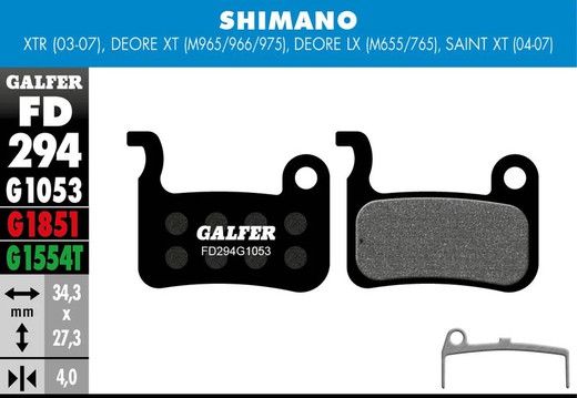 Pastillas De Freno Galfer Standard Shimano XT OLD