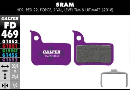 Pastillas Freno Galfer E-Bike SRAM RED 22 – Level TLM