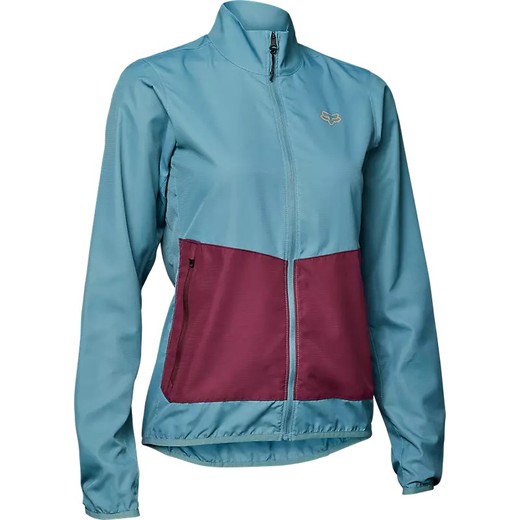 Chaqueta Cortavientos Fox Ranger para Mujer: Protección Ligera y Estilo Deportivo Color Verde Espuma