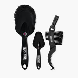 🚴‍♂️ Kit 3 Cepillos Muc-Off Premium 🧽 Gancho Cassette + En Profundidad + Suave | Limpieza Profesional para Bicicleta