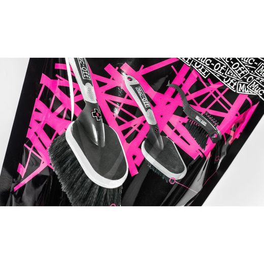 🚴‍♂️ Kit 3 Cepillos Muc-Off Premium 🧽 Gancho Cassette + En Profundidad + Suave | Limpieza Profesional para Bicicleta