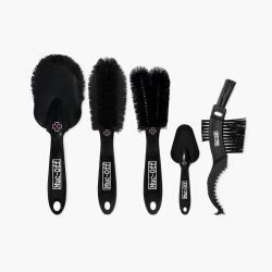 🔥 Kit 5 Cepillos Muc-Off Premium 🚴🧽 | Limpieza Total: Gancho Cassette + Profundidad + Suave + Doble Cabezal + Componentes/Ruedas