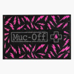 Alfombra Absorbente Muc-Off 600x900mm Negro/Rosa 🖤💖 | Protección y Limpieza para Taller y Bici 🚴♂️