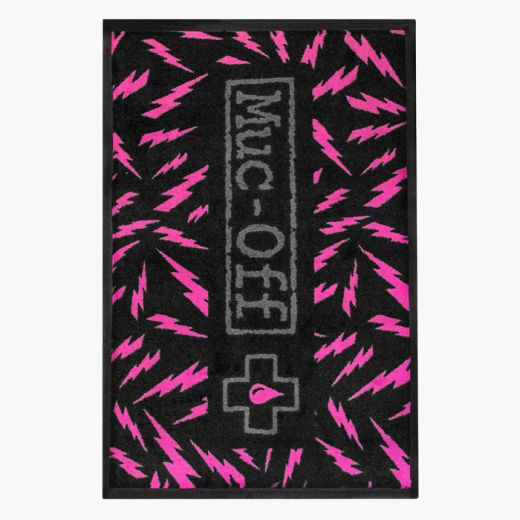 Alfombra Absorbente Muc-Off 600x900mm Negro/Rosa 🖤💖 | Protección y Limpieza para Taller y Bici 🚴♂️