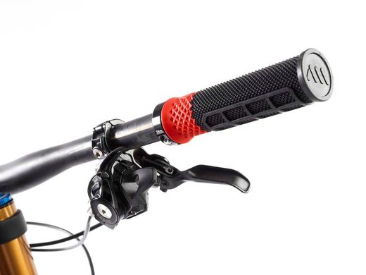 Puños para Bici AMS Cero Grips - Negro/Rojo: Rendimiento y Estilo Deportivo para tu Bicicleta