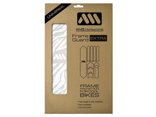 Protector de Cuadro para Bicicleta AMS Frame Guard Extra - Claro/Zebra