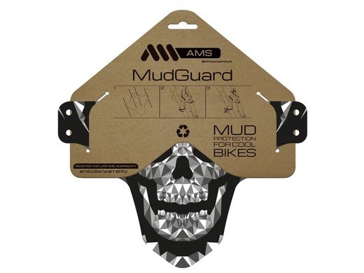 🚵‍♂️ Guardabarros AMS Mud Guard – Grey/Skull  💀 Protección con estilo rebelde para tu bicicleta