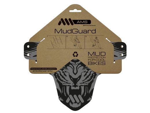 🚵‍♂️ Guardabarros Bicicleta AMS Mud Guard – Gris/Tigre  🐯 Protección feroz con estilo salvaje