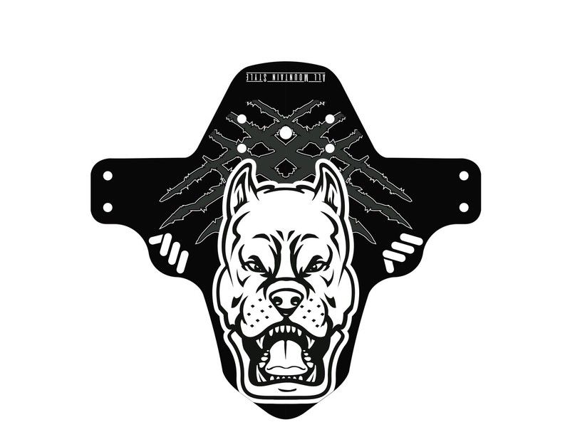 🚵‍♂️ Guardabarros AMS Mud Guard – White/Pitbull  🐾 Protección robusta con estilo intimidante