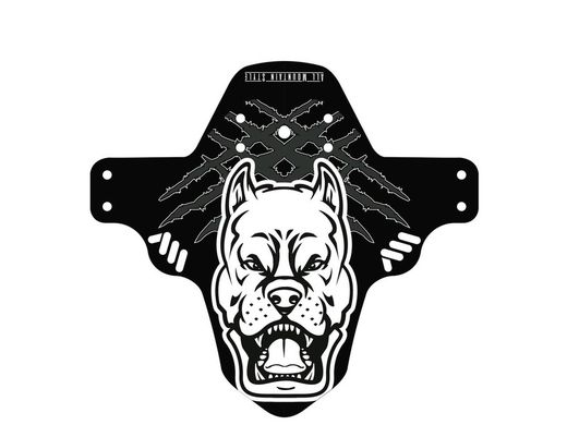 Guardabarros AMS Mud Guard - White/Pitbull: Protección Robusta con Estilo Intimidante