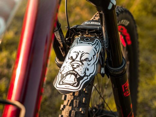 🚵‍♂️ Guardabarros AMS Mud Guard – White/Pitbull  🐾 Protección robusta con estilo intimidante