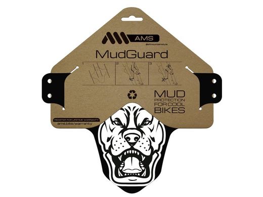 Guardabarros AMS Mud Guard - White/Pitbull: Protección Robusta con Estilo Intimidante
