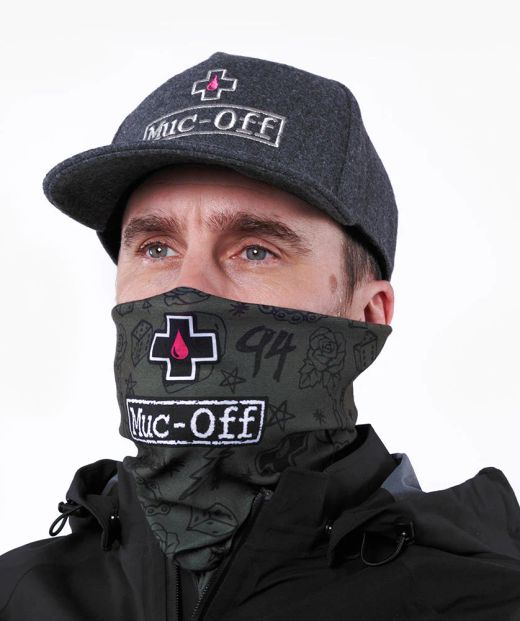 😎🔥 Braga Multifuncional Muc-Off Transpirable Verde Punk 💚🖤 | Protección Ligera y Estilo Rebelde 😎🚴‍♂️