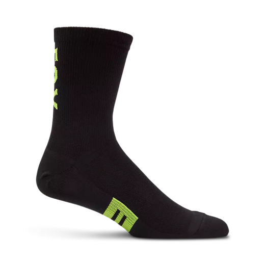 Calcetines FOX Flexair Merino 15 cm – Comodidad y Desempeño para MTB 🚵‍♂️🌟 Negro/Amarillo