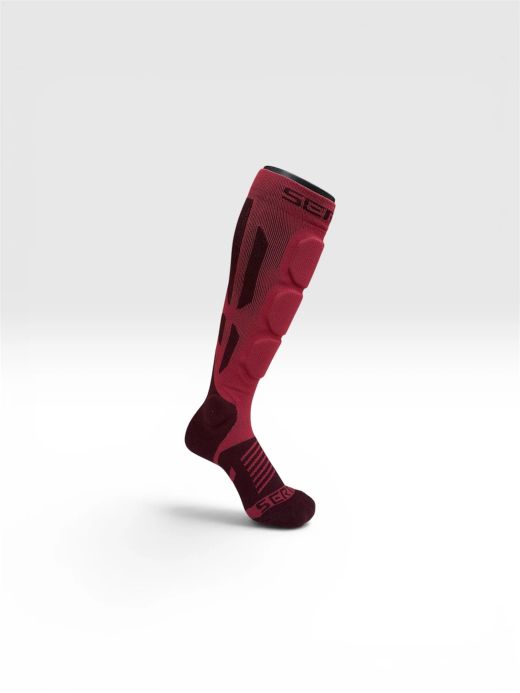 🛡️🔴 Calcetines Protectores SHELTER Protective Socks Dark Red – Protección, Comodidad y Estilo para MTB 🚵‍♂️🏔️