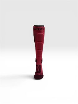 🛡️🔴 Calcetines Protectores SHELTER Protective Socks Dark Red – Protección, Comodidad y Estilo para MTB 🚵‍♂️🏔️
