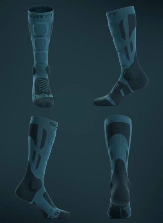 🛡️🔵 Calcetines Protectores SHELTER Protective Socks Petrol Blue – Protección y Comodidad para MTB 🚵‍♂️🏔️