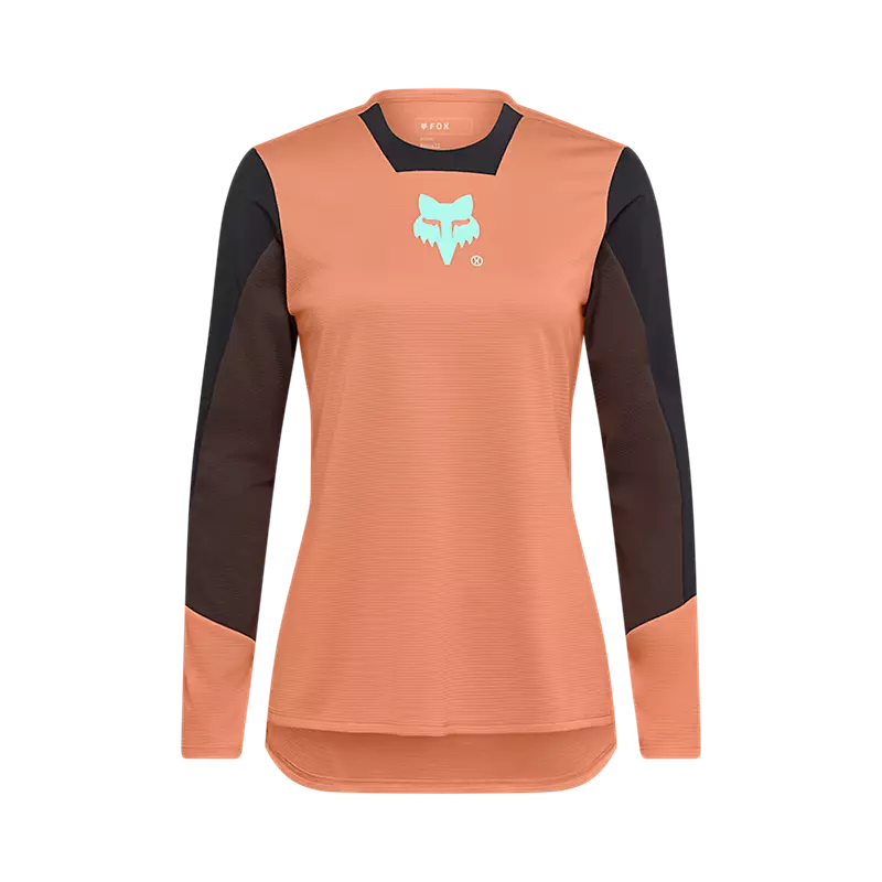 🦊💪 Camiseta de Manga Larga FOX Defend Elevated Mujer  | Resistencia y Comodidad MTB Coral L