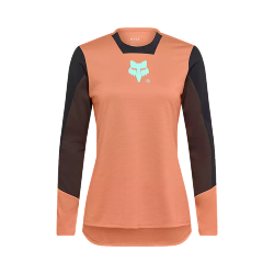 🦊💪 Camiseta de Manga Larga FOX Defend Elevated Mujer  | Resistencia y Comodidad MTB Coral