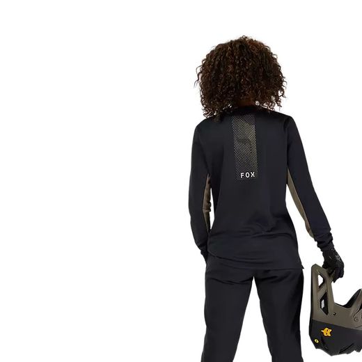 🚵‍♀️ Camiseta de Manga Larga FOX Defend Park para Mujer – Resistencia y Comodidad para Rutas Exigentes