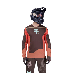 🚵‍♂️👕 Camiseta de Manga Larga Fox Flexair Elevated – Ligereza, Comodidad y Rendimiento  Color Marrón Cacao 🍫🌿