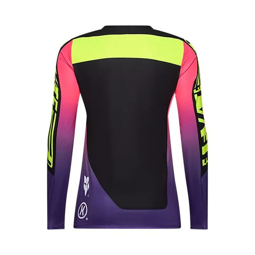 👕🚵‍♀️ Camiseta Fox de Manga Larga Flexair Elevated para Mujer– Confort y Estilo para Ciclistas de MTB Color Negro