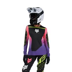 👕🚵‍♀️ Camiseta Fox de Manga Larga Flexair Elevated para Mujer– Confort y Estilo para Ciclistas de MTB Color Negro