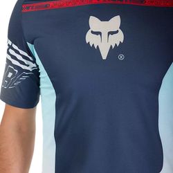 🚴‍♀️ Camiseta Fox Flexair Elevated – Confort y Rendimiento para Ciclistas de MTB Azul Medianoche 🌌