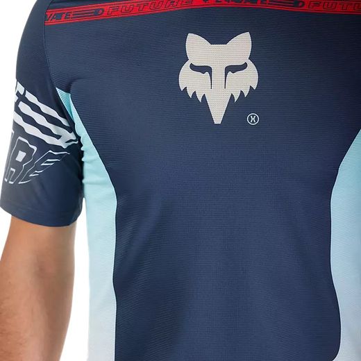 🚴‍♀️ Camiseta Fox Flexair Elevated – Confort y Rendimiento para Ciclistas de MTB Azul Medianoche 🌌