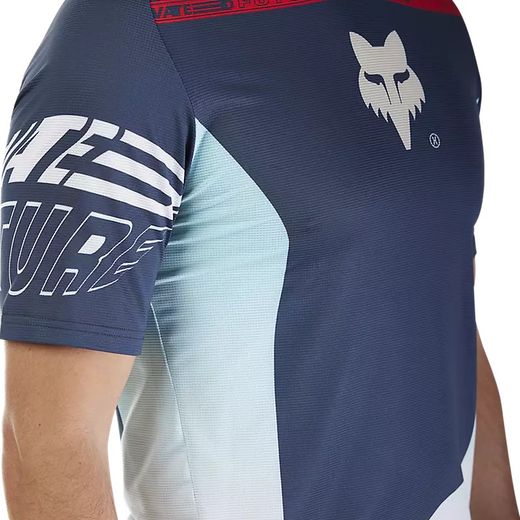 🚴‍♀️ Camiseta Fox Flexair Elevated – Confort y Rendimiento para Ciclistas de MTB Azul Medianoche 🌌
