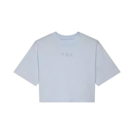 Camiseta Fox Premium Wordmark Crop para Mujer – Estilo y Comodidad en un Diseño Moderno 🔥 Azul Pálido