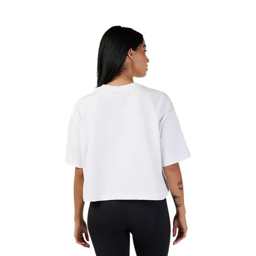 Camiseta Fox Premium Wordmark Crop para Mujer – Estilo y Comodidad en un Diseño Moderno 🔥 Blanco