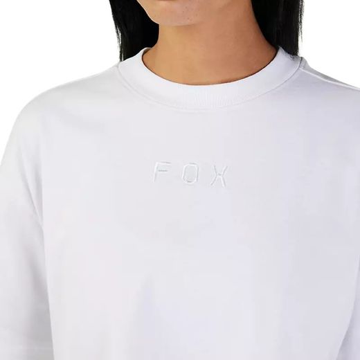Camiseta Fox Premium Wordmark Crop para Mujer – Estilo y Comodidad en un Diseño Moderno 🔥 Blanco