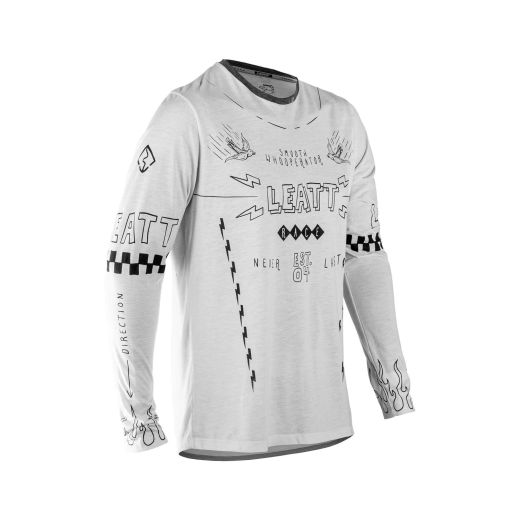 🤍🚵‍♀️ Camiseta Leatt MTB Gravity 3.0 Manga Larga Blanco Cream – Estilo limpio, rendimiento total 💨🔥
