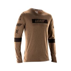 🤍🟤 Camiseta Leatt MTB Gravity 3.0 Manga Larga Marfil Marrón – Control, confort y estilo sin límites 🚵‍♀️💨