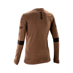 🌿🚴‍♀️ Camiseta Leatt MTB Gravity 3.0 Manga Larga Mujer Marrón Loam – Estilo natural y máximo rendimiento 💪✨