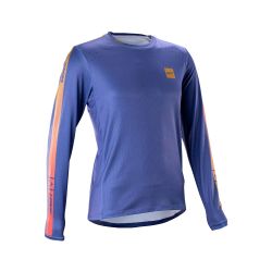 🌌🚵‍♀️ Camiseta Leatt MTB Gravity 4.0 Manga Larga Mujer Azul Cosmic – Rendimiento, estilo y libertad total ⚡💙
