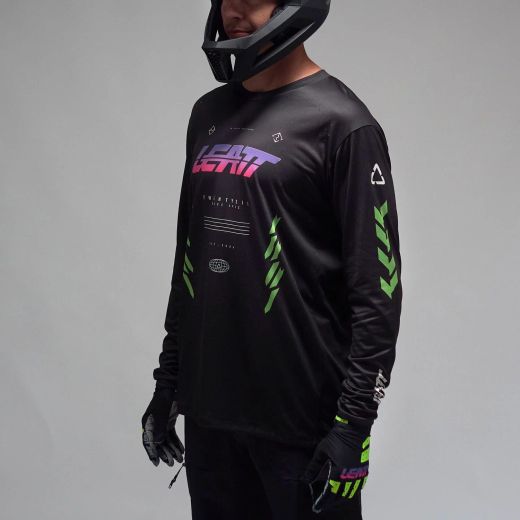 🖤🔥 Camiseta Leatt MTB Gravity 4.0 Manga Larga Race Negro – Rendimiento y estilo en su máxima expresión 🚴‍♂️💨