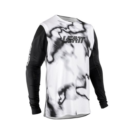 ⚪🔥 Camiseta Leatt MTB Gravity 8.0 Blanco Heatmap – Máximo rendimiento con estilo de competición 🚵‍♂️💨