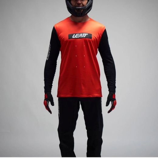 🔴🏁 Camiseta Leatt MTB Gravity 8.0 Rojo Race – Velocidad, estilo y control total en cada descenso 🚵‍♂️💨