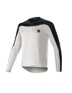 Camiseta Alpinestars Drop Meta Manga Larga Gris Claro 🩶 | Maillot MTB Técnico y Transpirable