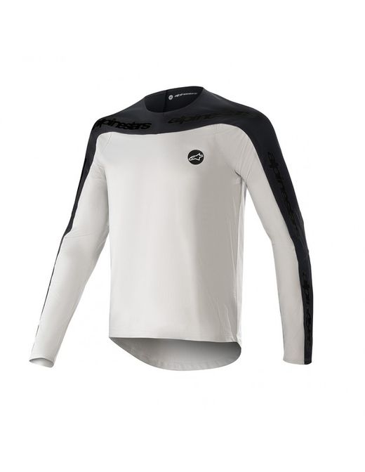 Camiseta Alpinestars Drop Meta Manga Larga Gris Claro 🩶 | Maillot MTB Técnico y Transpirable
